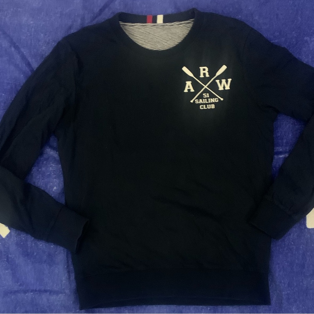 51 SAILING CLUB Striped Arrow Sports Reversible Sweatshirt S EUC